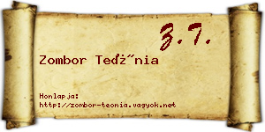 Zombor Teónia névjegykártya